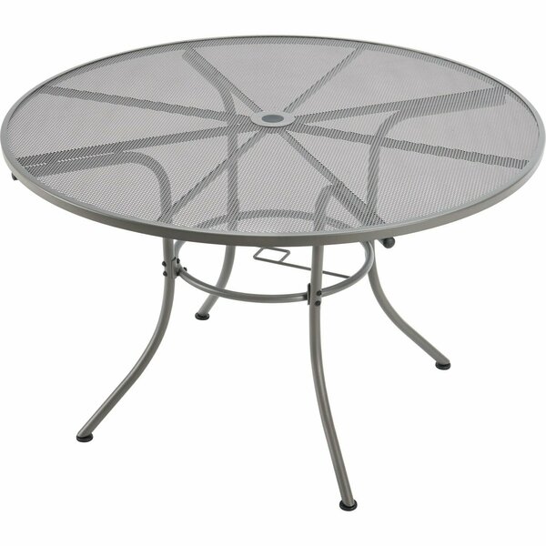 Global Industrial 48in Round Outdoor Table, Steel Mesh, Gray 262082GY